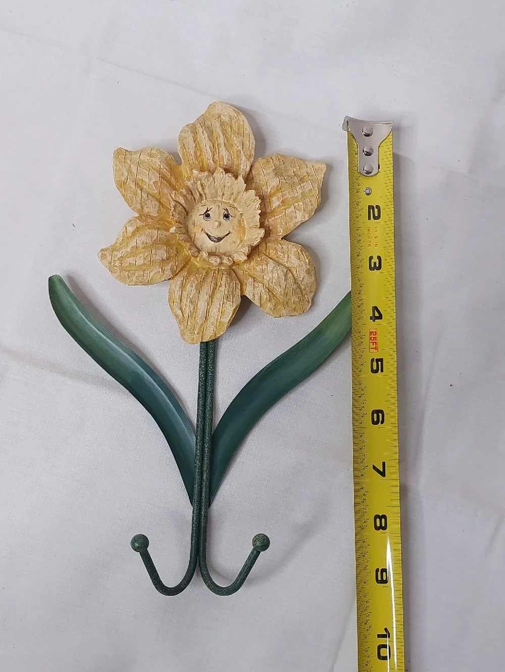 Floral Metal Wall Hook - Yellow and Pink Flower Hooks